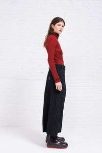 Serienumerica cropped wide pants, pinstripe, Cotton-wool