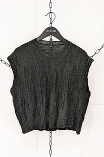Serienumerica Grivola Knit top vest - Dark forest green - Extra Fine Merino Wool