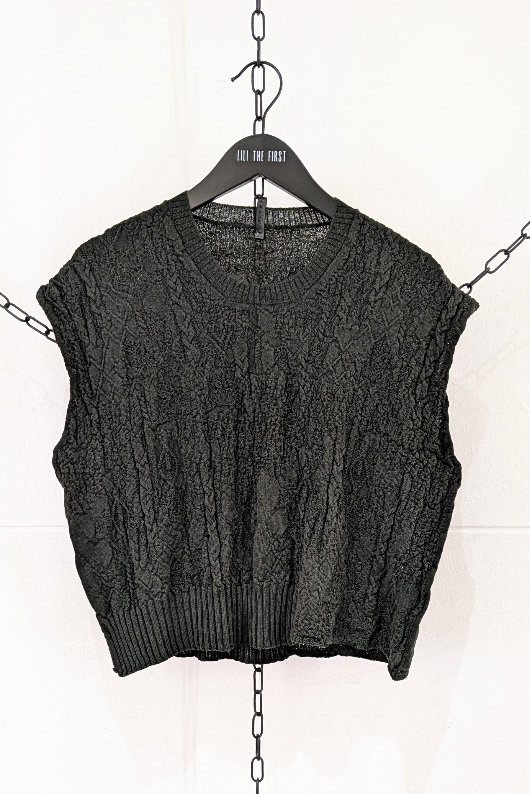 Serienumerica Grivola Knit top vest - Dark forest green - Extra Fine Merino Wool
