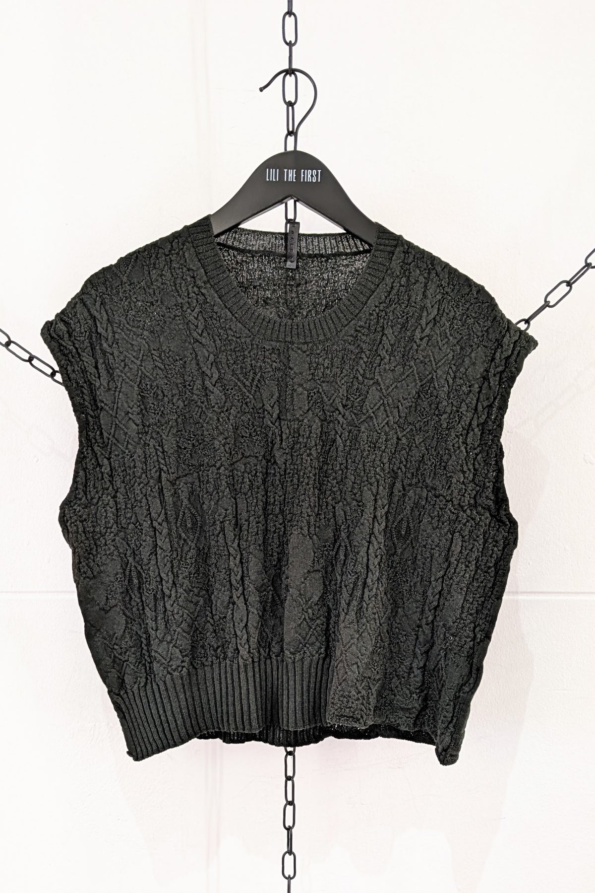 Serienumerica Grivola Knit top vest - Dark forest green - Extra Fine Merino Wool