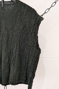 Serienumerica Grivola Knit top vest - Dark forest green - Extra Fine Merino Wool