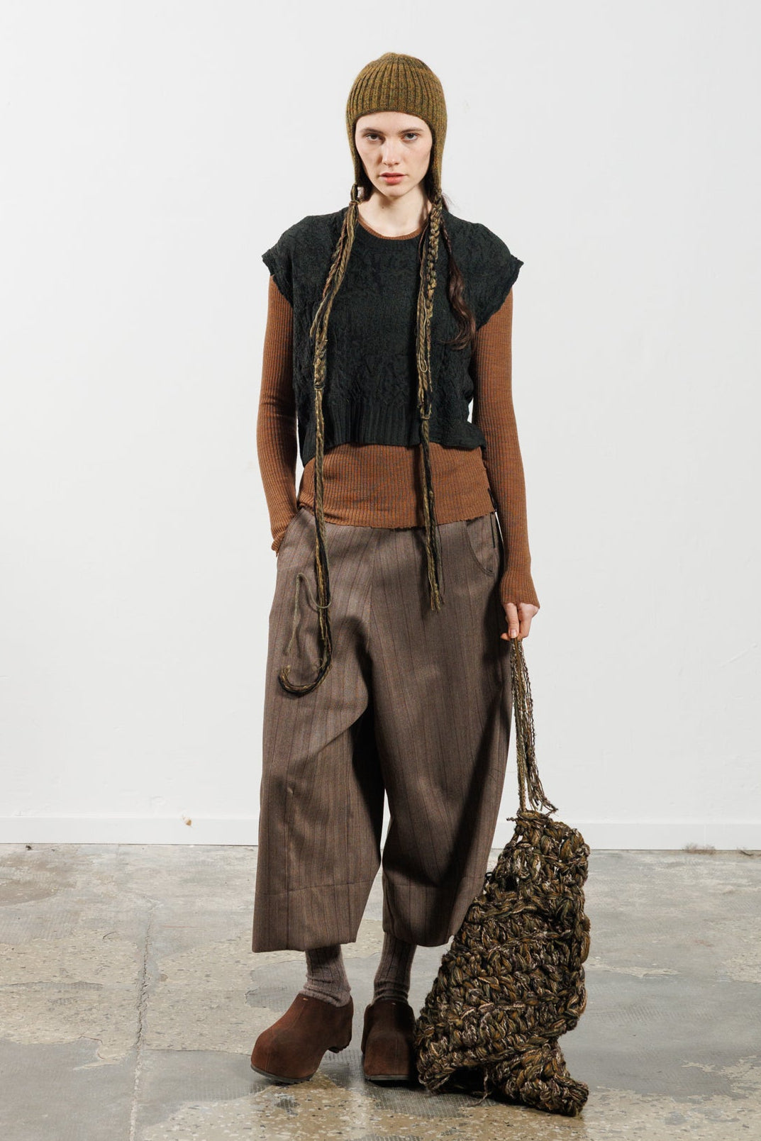 Serienumerica Grivola Knit top vest - Dark forest green - Extra Fine Merino Wool