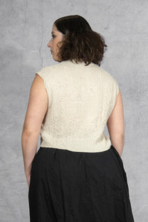 Serienumerica Grivola Knit top vest - OFF WHITE - Extra Fine Merino Wool
