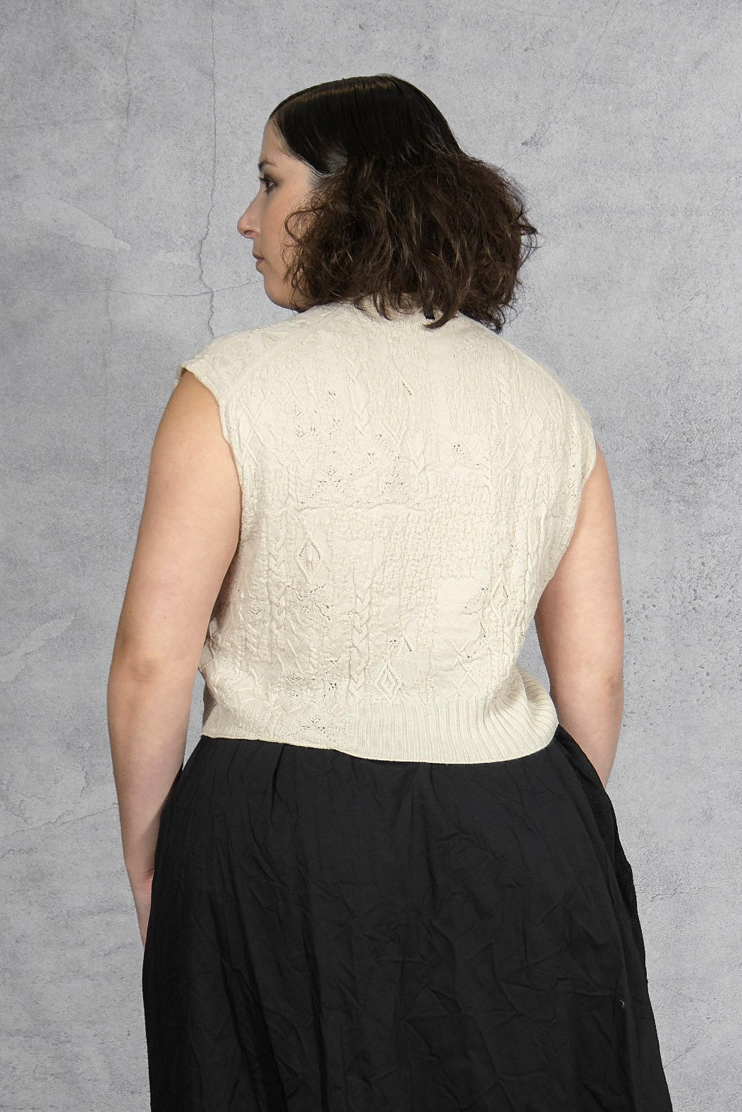 Serienumerica Grivola Knit top vest - OFF WHITE - Extra Fine Merino Wool