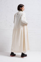 Serienumerica Maxi Cotton Poplin button-down Dress , long sleeves