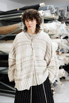 Serienumerica Signoria knitted zipper Cardigan, extra-fine merino wool, wide sleeves. oversized.