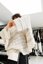 Serienumerica Signoria knitted zipper Cardigan, extra-fine merino wool, wide sleeves. oversized.