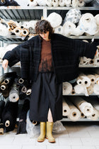 Serienumerica Signoria knitted zipper Cardigan, extra-fine merino wool, wide sleeves. oversized.