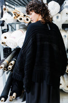 Serienumerica Signoria knitted zipper Cardigan, extra-fine merino wool, wide sleeves. oversized.