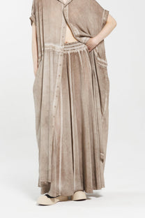 Serienumerica Silk Maxi Skirt, elastic waist natural color