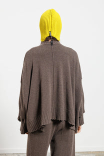 Serienumerica cardigan - oversized - recycled cashmere - taupe brown - one size