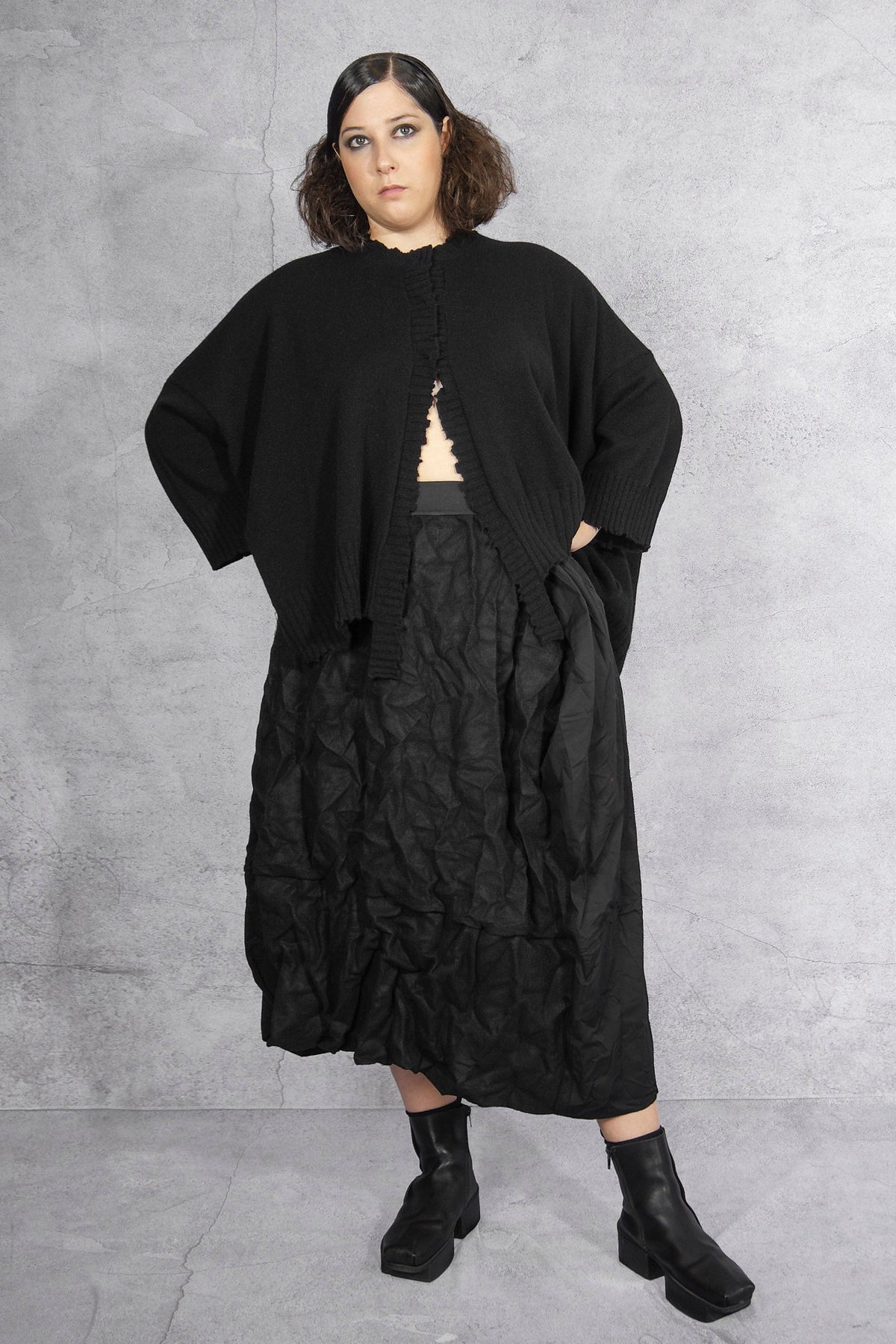 Serienumerica cardigan - oversized - recycled cashmere - taupe brown - one size