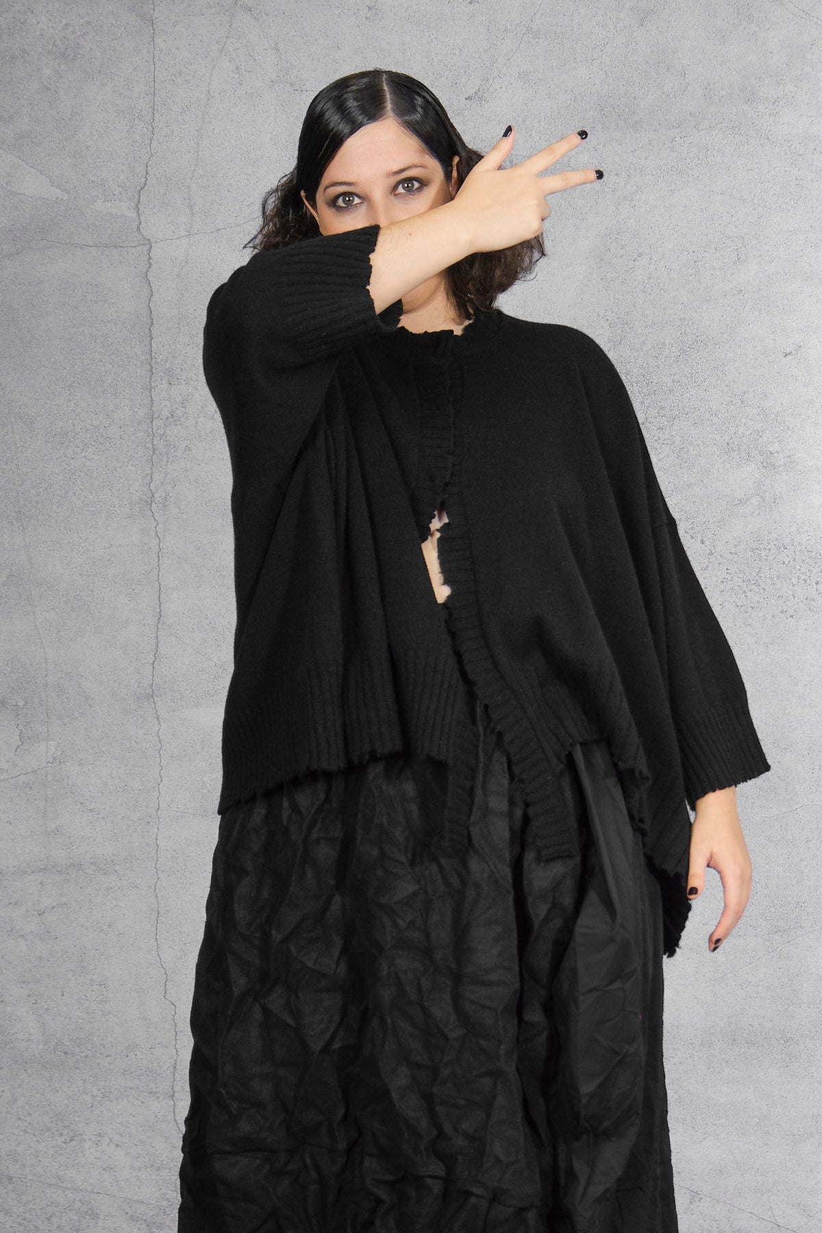 Serienumerica cardigan - oversized - recycled cashmere - taupe brown - one size