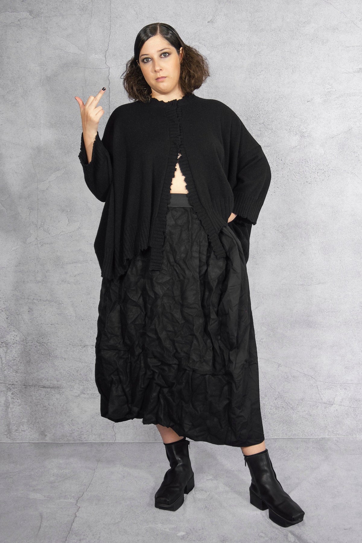 Serienumerica cardigan - oversized - recycled cashmere - taupe brown - one size