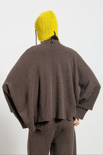 Serienumerica cardigan - oversized - recycled cashmere - taupe brown - one size
