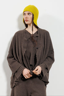 Serienumerica cardigan - oversized - recycled cashmere - taupe brown - one size