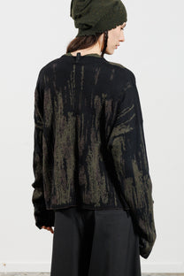 Serienumerica long sleeves sweater - merino mohair - black green - unisex - oversized