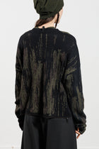 Serienumerica long sleeves sweater - merino mohair - black green - unisex - oversized