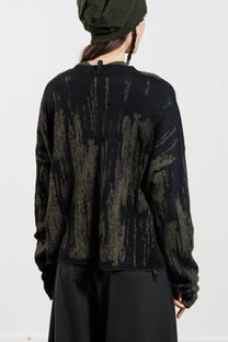Serienumerica long sleeves sweater - merino mohair - black green - unisex - oversized