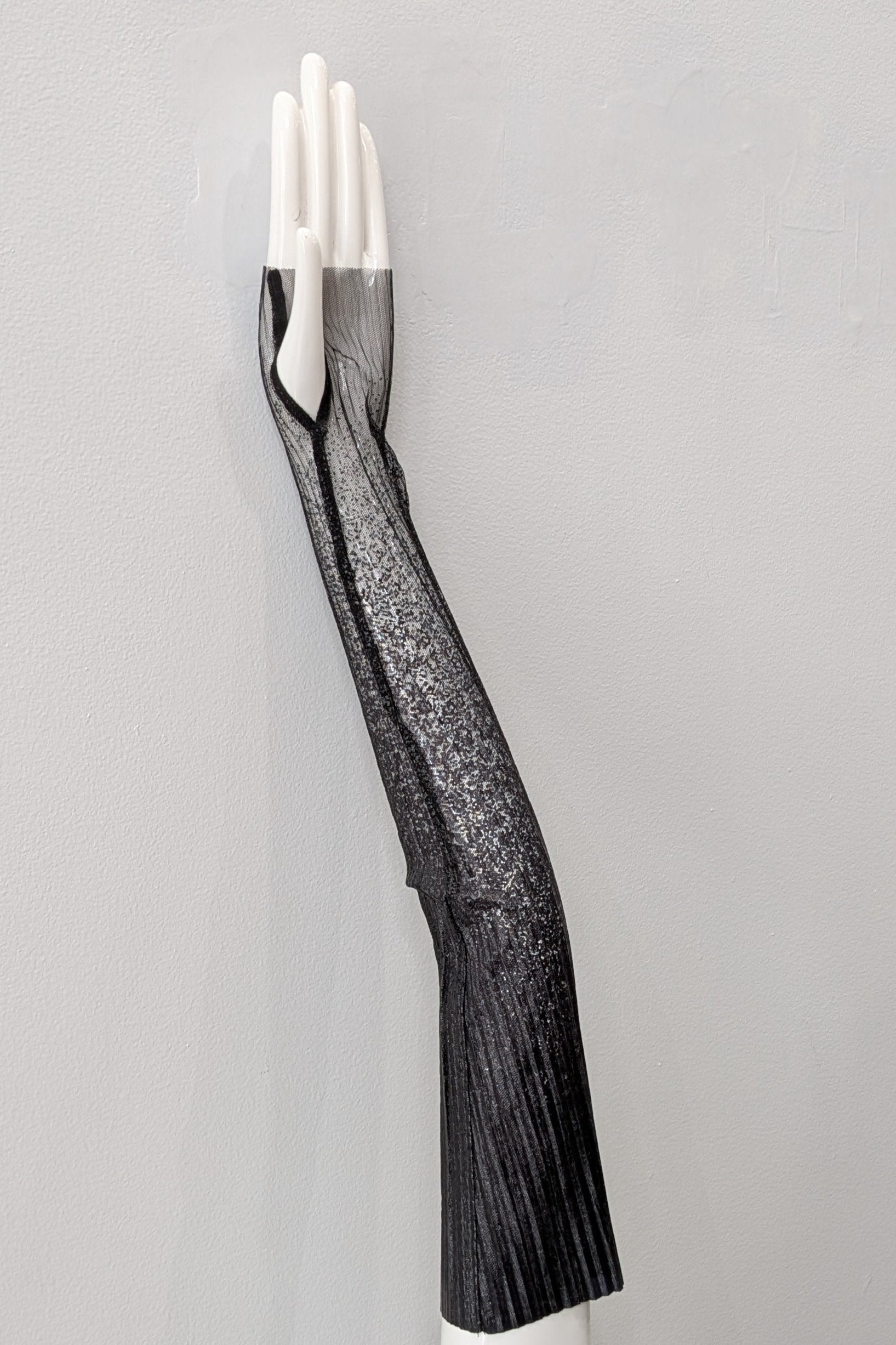 Sheer mesh gilded long gloves mittens