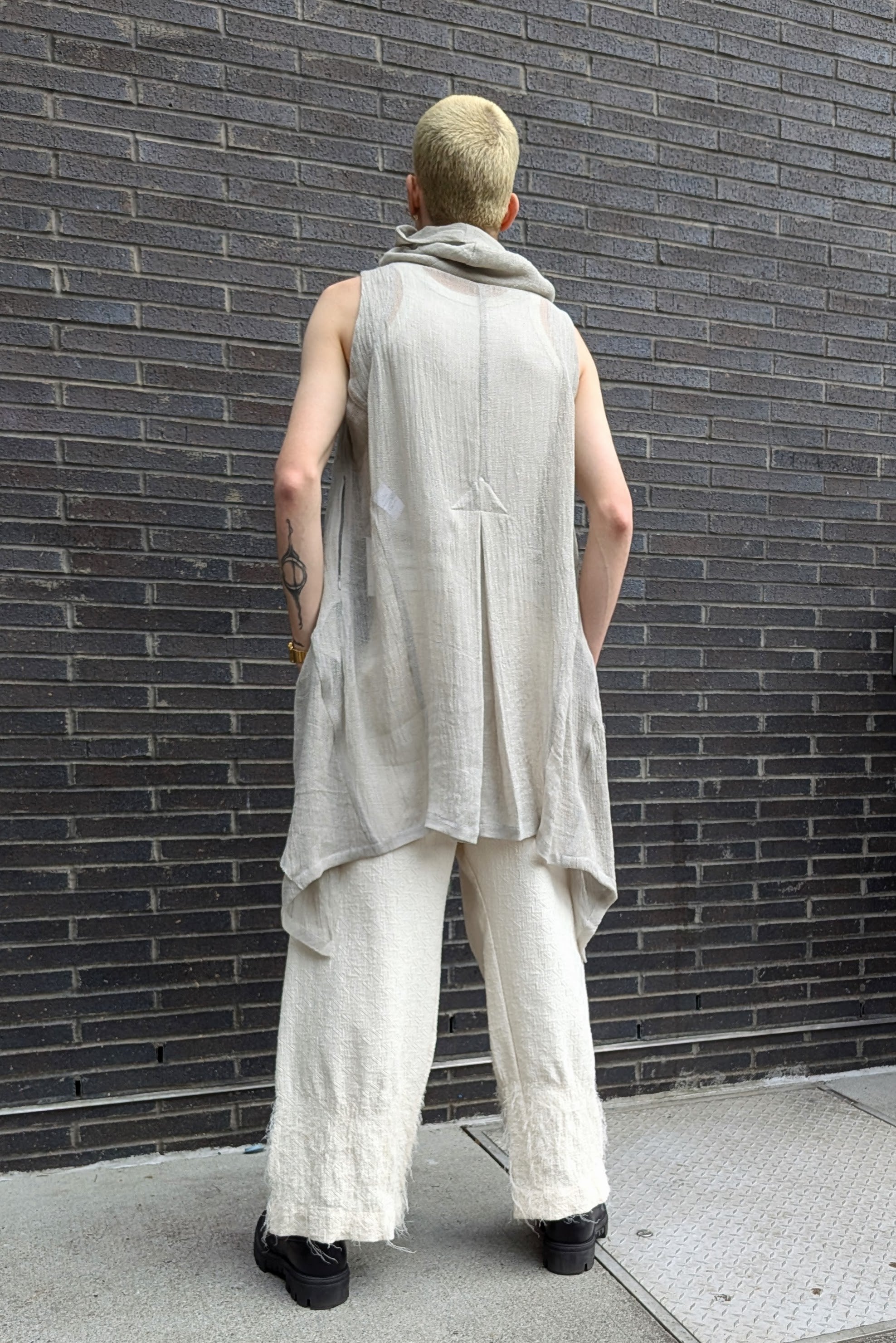 Shinyasei Raw Linen Natural Vest - made in Japan