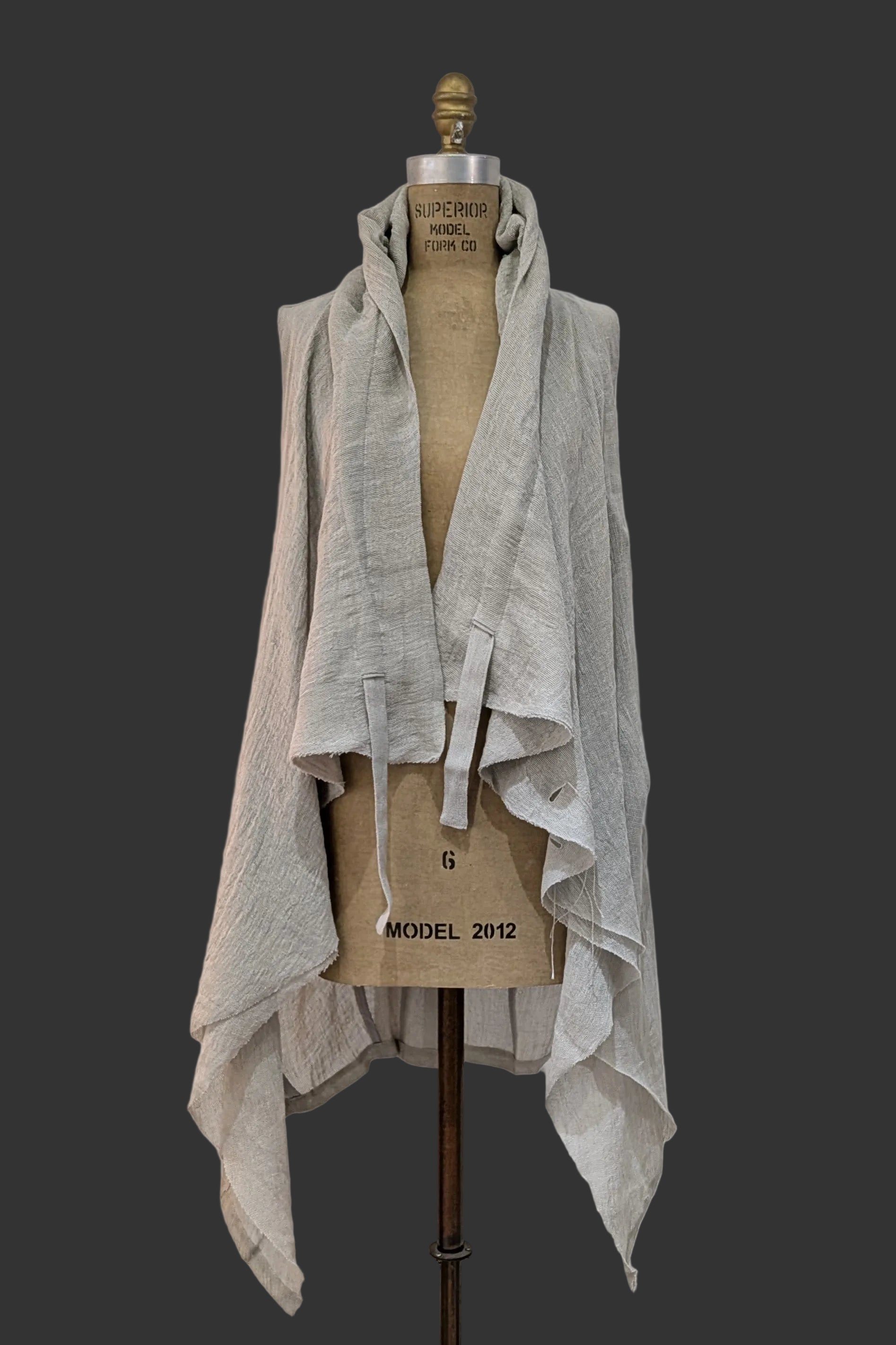 Shinyasei Raw Linen Natural Vest - made in Japan