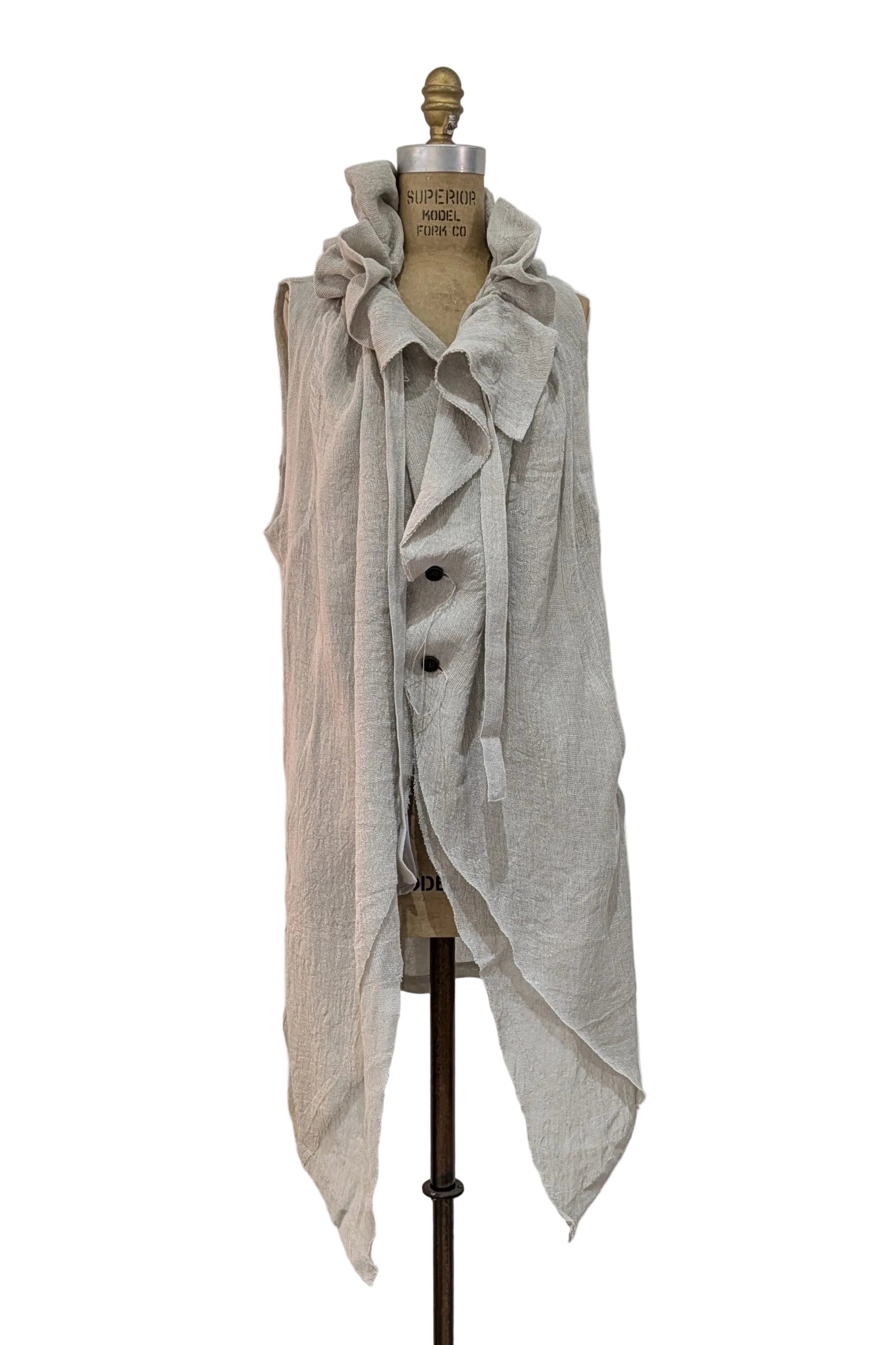 Shinyasei Raw Linen Natural Vest - made in Japan