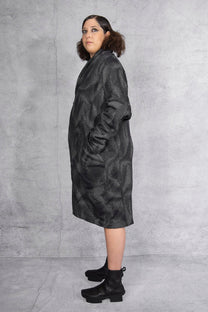 Shinyaseki - coat - cotton - cocoon - made in Japan - abstract