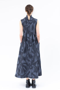 Shinyaseki - dress - high neck - cotton - Jacquard - maxi midi - Made in Japan