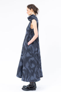 Shinyaseki - dress - high neck - cotton - Jacquard - maxi midi - Made in Japan
