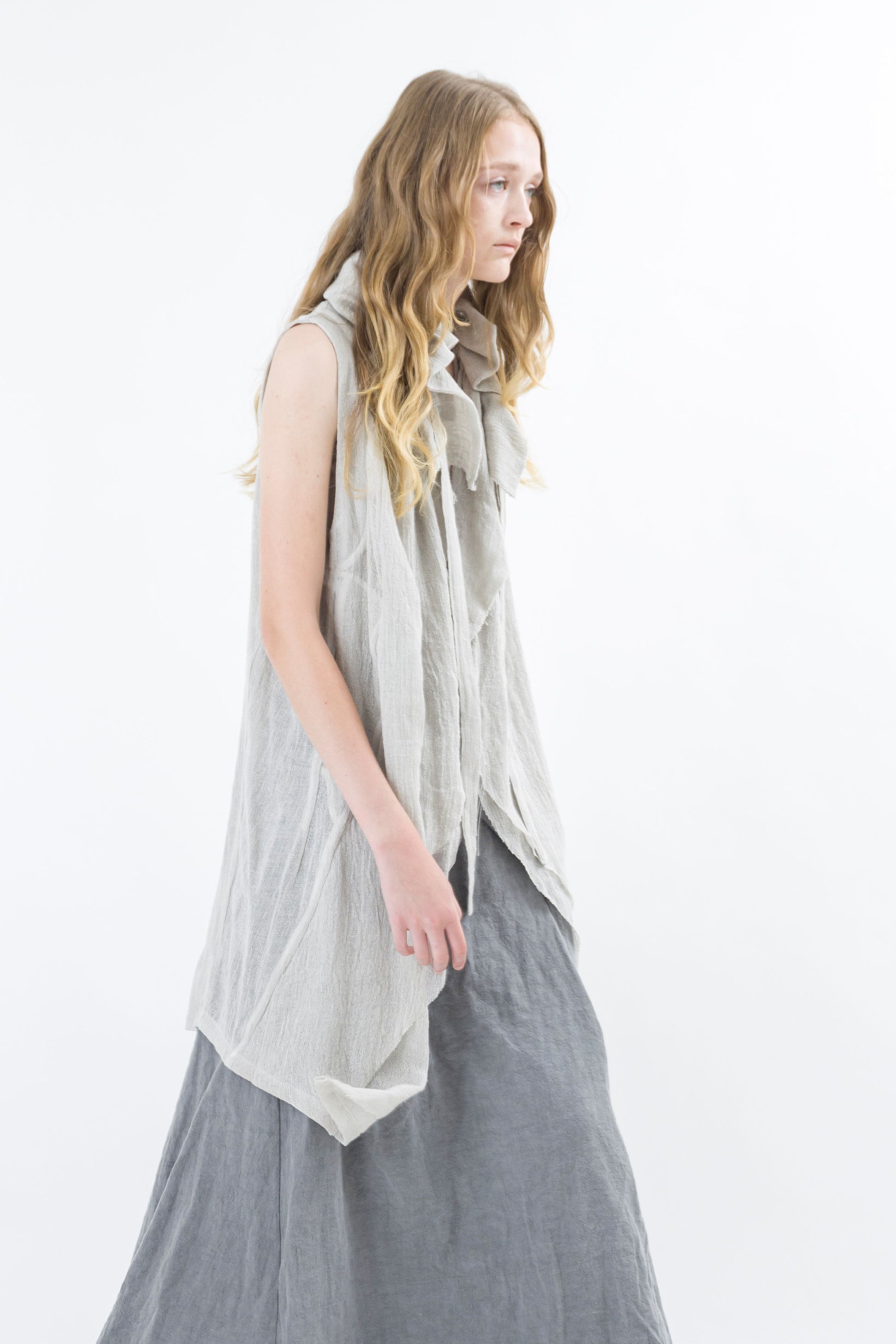 Shinyasei Raw Linen Natural Vest - made in Japan