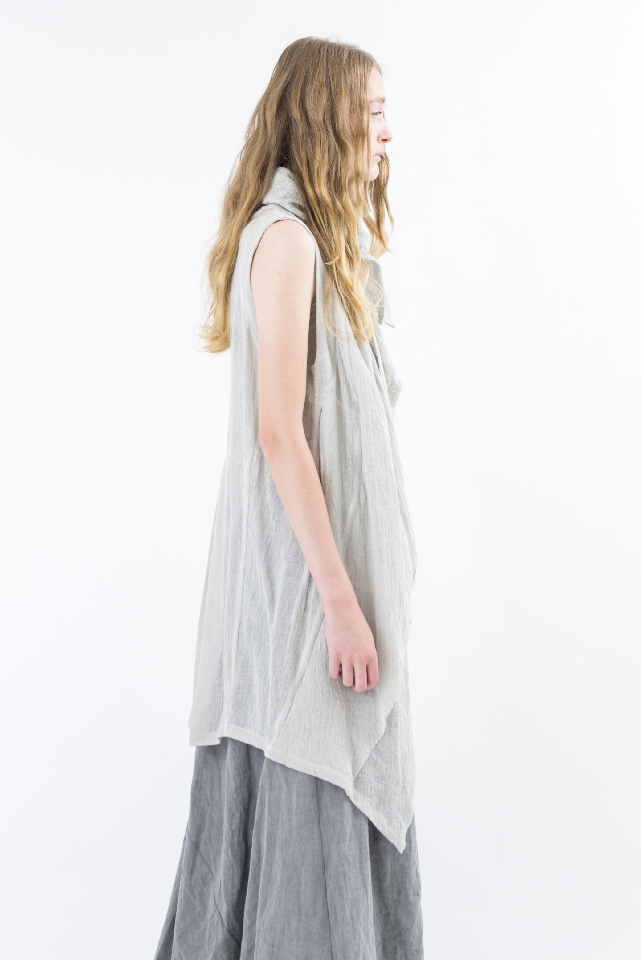Shinyasei Raw Linen Natural Vest - made in Japan