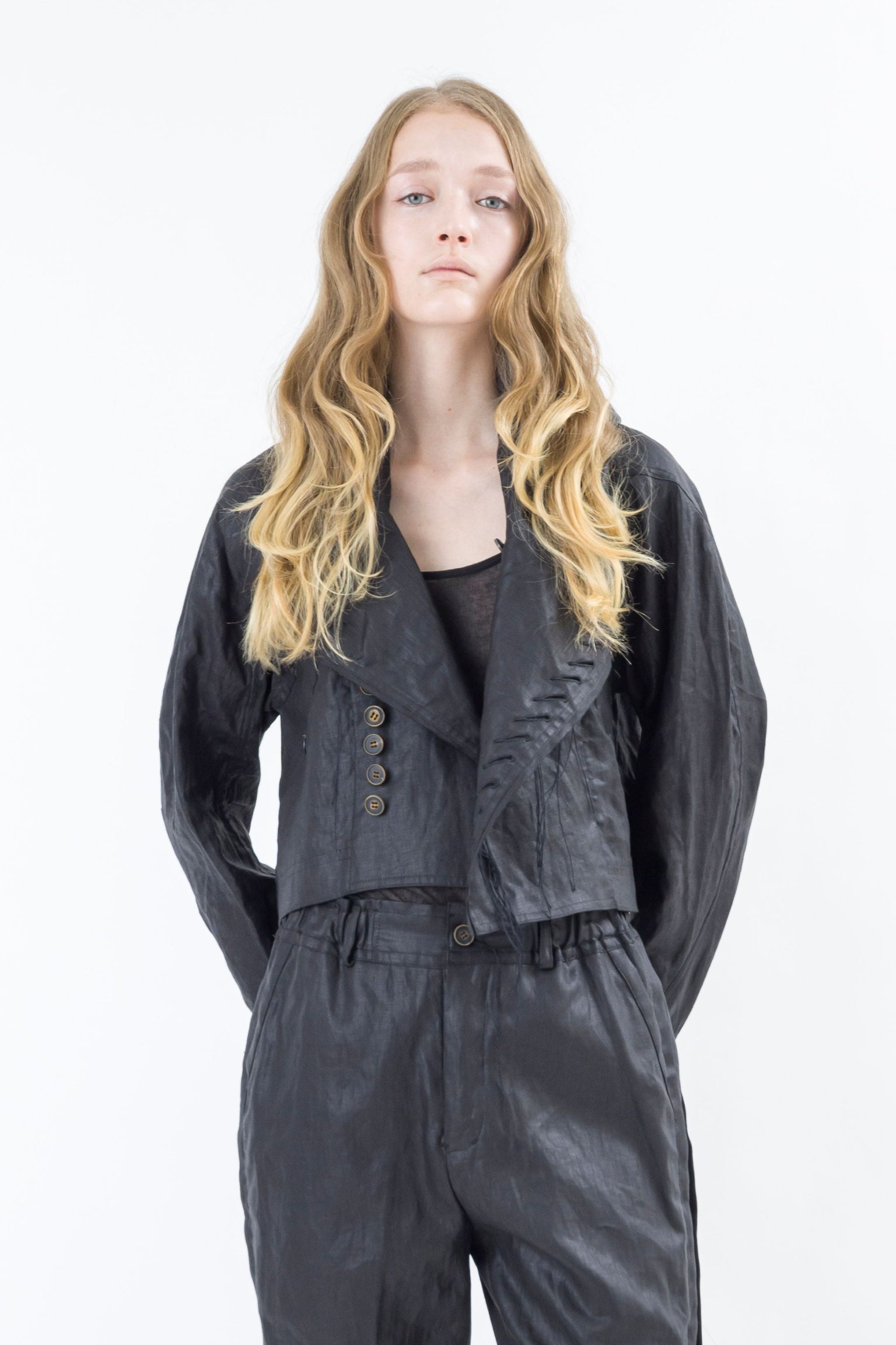 Shinyaseki Waxed Linen Bomber Rider Jacket