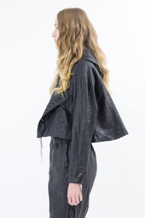 Shinyaseki Waxed Linen Bomber Rider Jacket