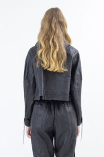 Shinyaseki Waxed Linen Bomber Rider Jacket