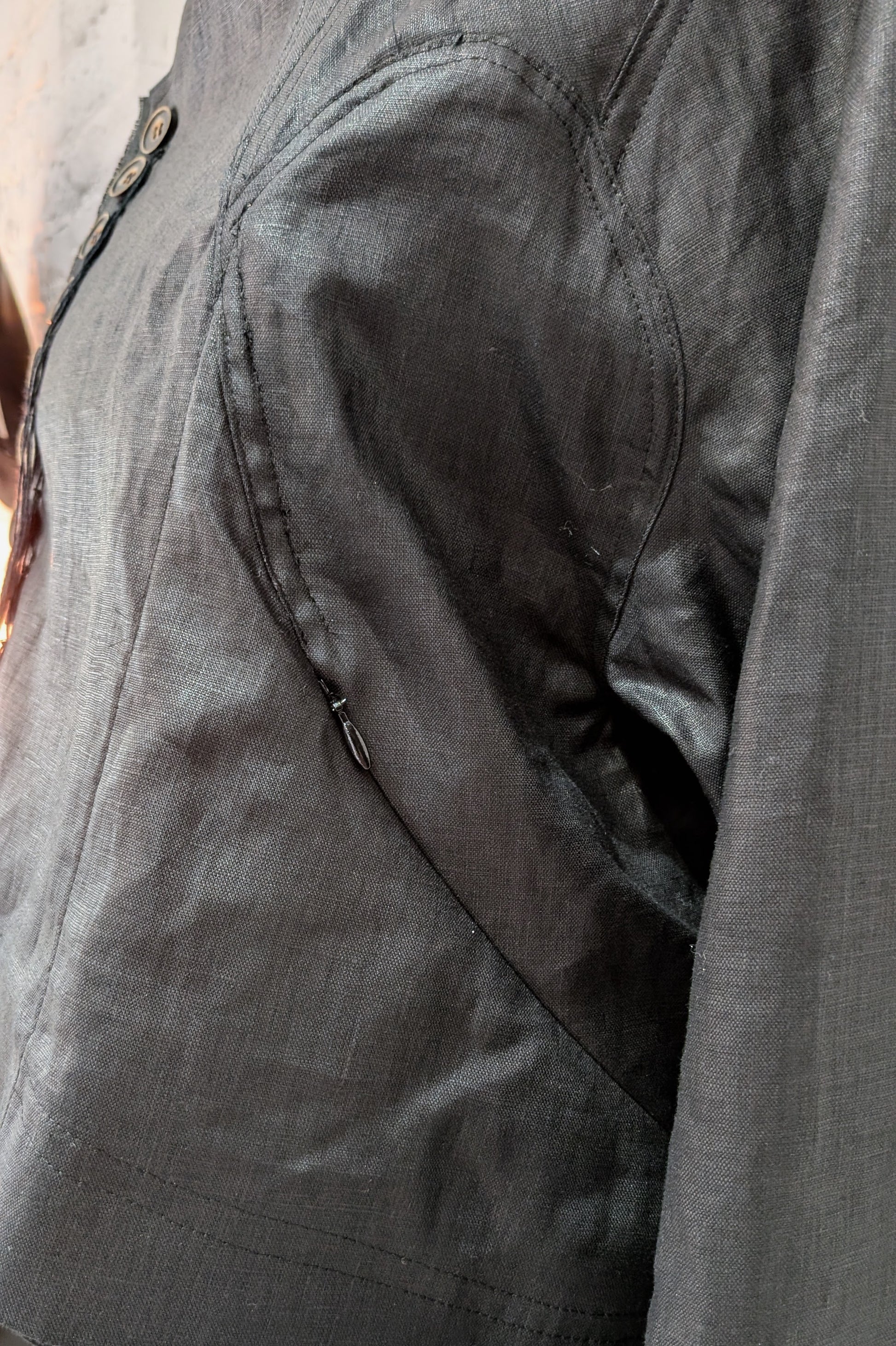 Shinyaseki Waxed Linen Bomber Rider Jacket