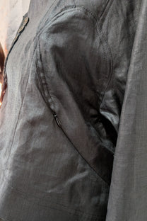 Shinyaseki Waxed Linen Bomber Rider Jacket