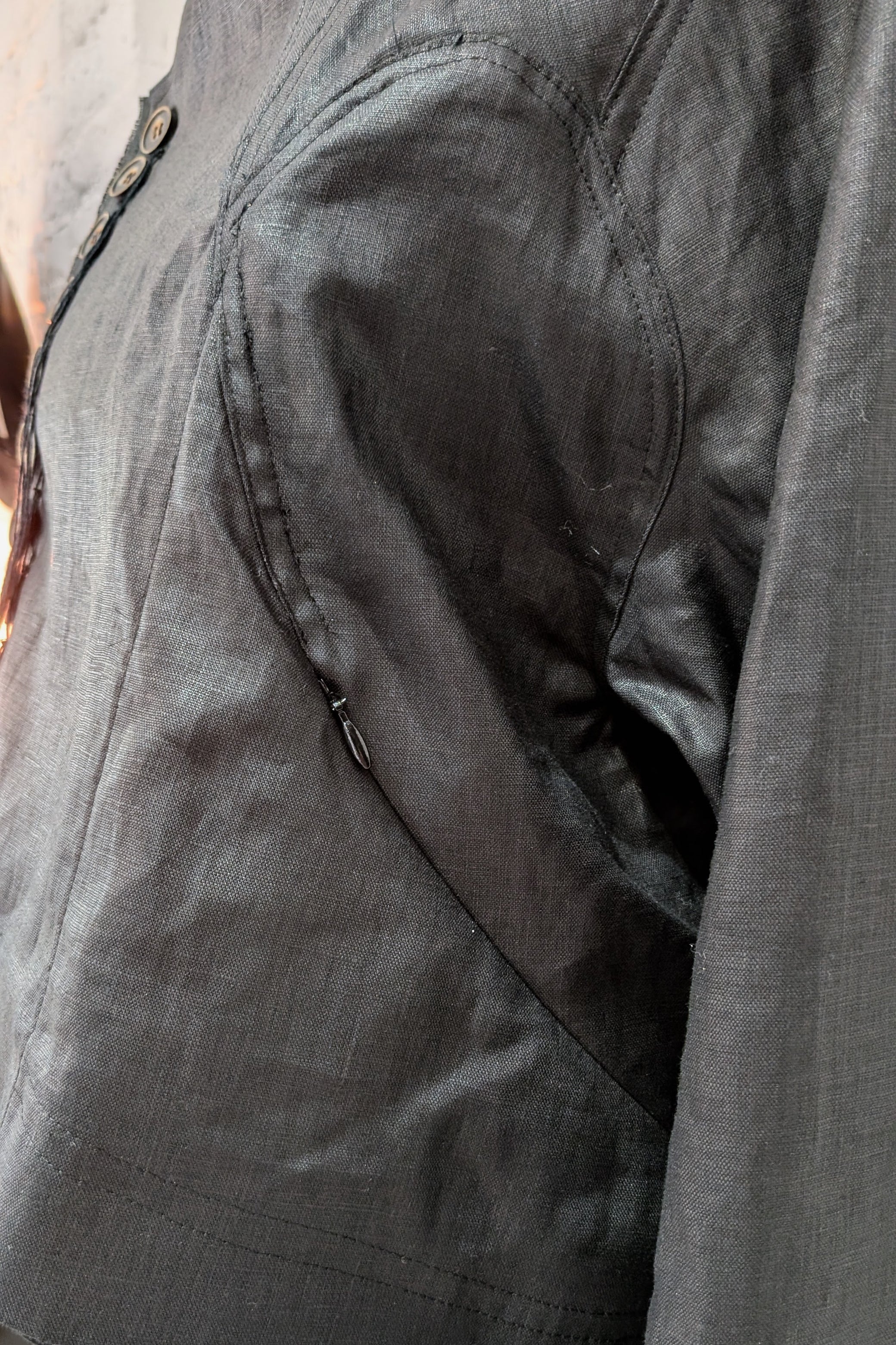 Shinyaseki Waxed Linen Bomber Rider Jacket