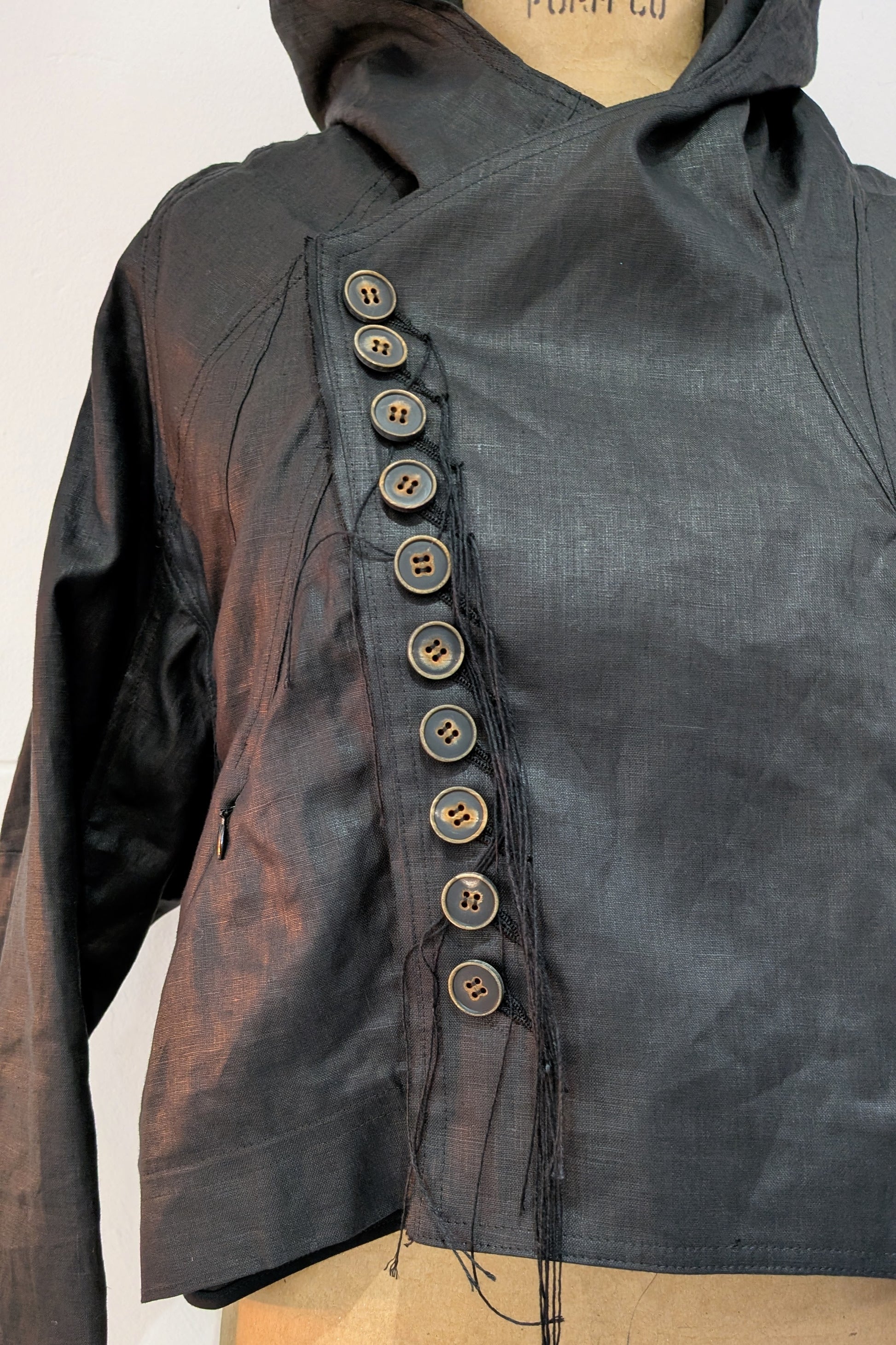 Shinyaseki Waxed Linen Bomber Rider Jacket