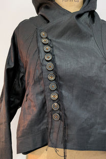 Shinyaseki Waxed Linen Bomber Rider Jacket