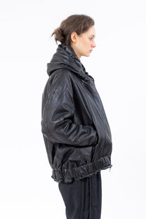 Sinyaseki - Leather Jacket- Hood - Oversized - Unisex - Black - Made in Japan