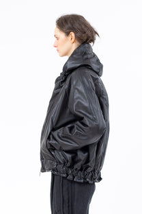 Sinyaseki - Leather Jacket- Hood - Oversized - Unisex - Black - Made in Japan