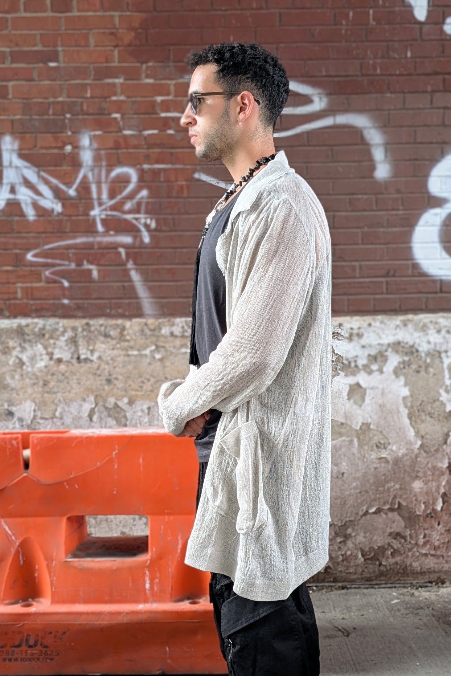Sninyaseki Natural Linen sheer Japanese Jacket Oversized