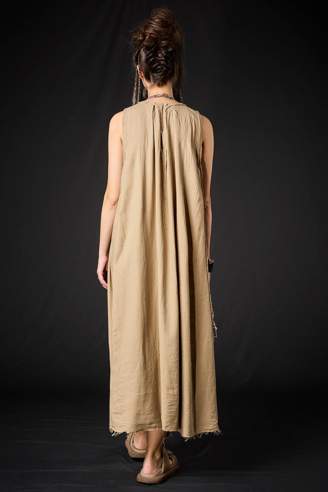 Studio B3 - Dress - Cotton - Midi - Sand color