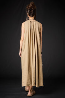 Studio B3 - Dress - Cotton - Midi - Sand color