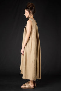 Studio B3 - Dress - Cotton - Midi - Sand color