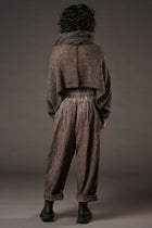 Studio B3 - High waist pants - buttons front - brown - Distressed