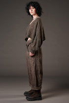 Studio B3 - High waist pants - buttons front - brown - Distressed