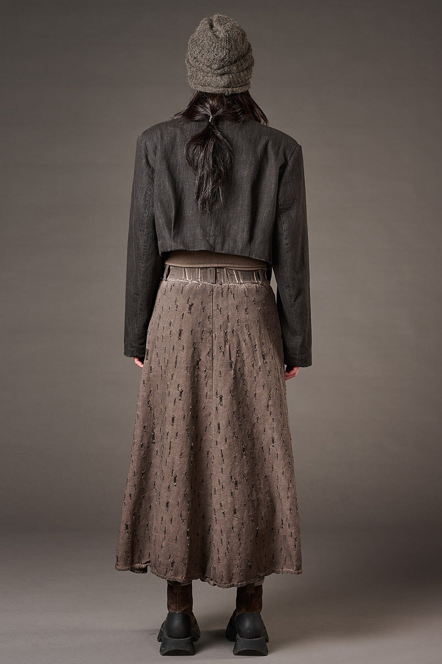Studio B3 - Skirt - Midi - Distressed - a line - brown