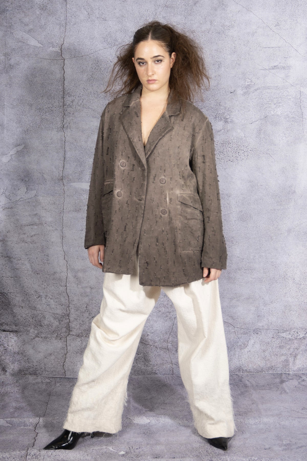 Studio B3 - jacket - blazer - oversized - straight - distressed